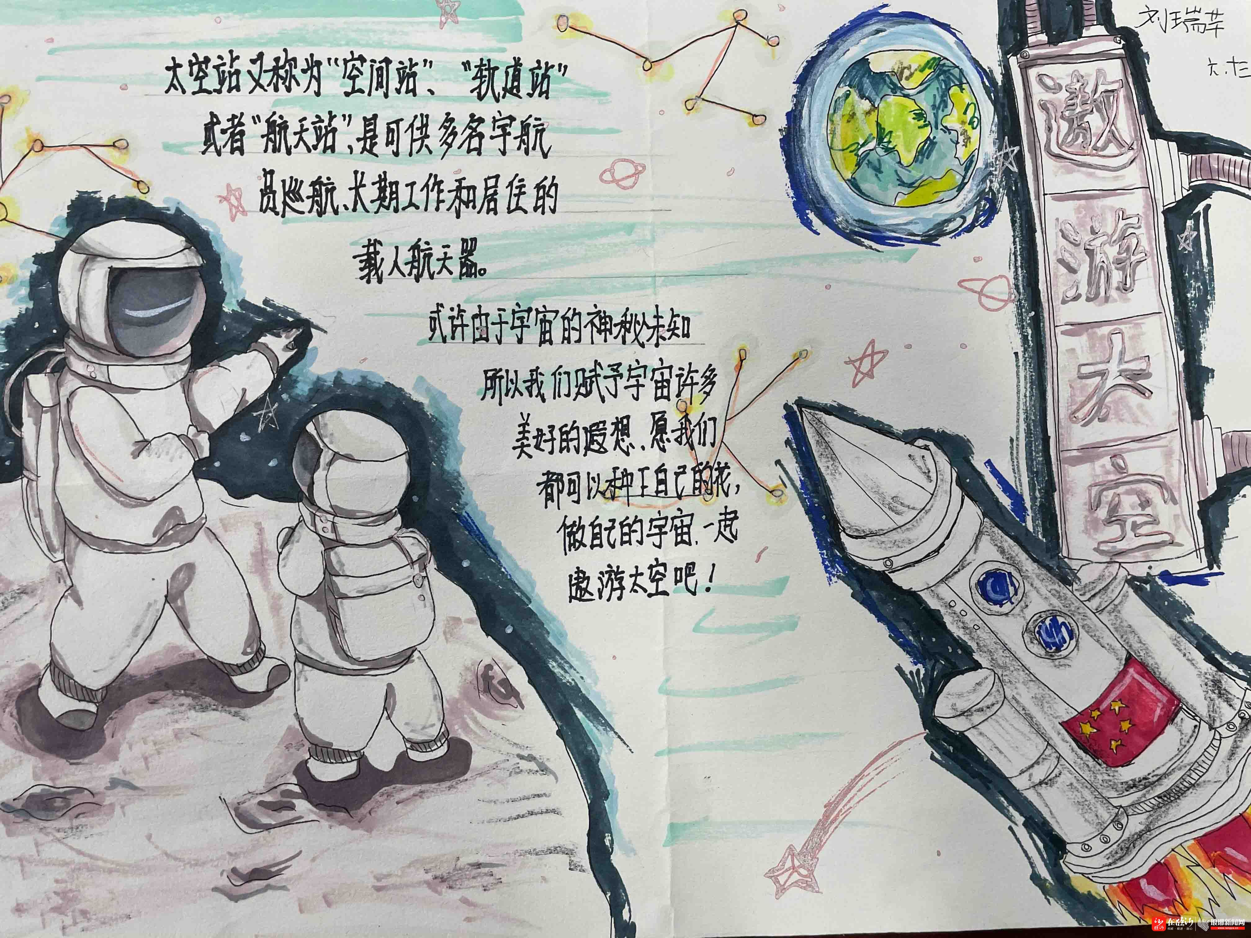 临沂红旗小学开展"创想赢未来,筑我航天梦"航空主题绘画评比活动