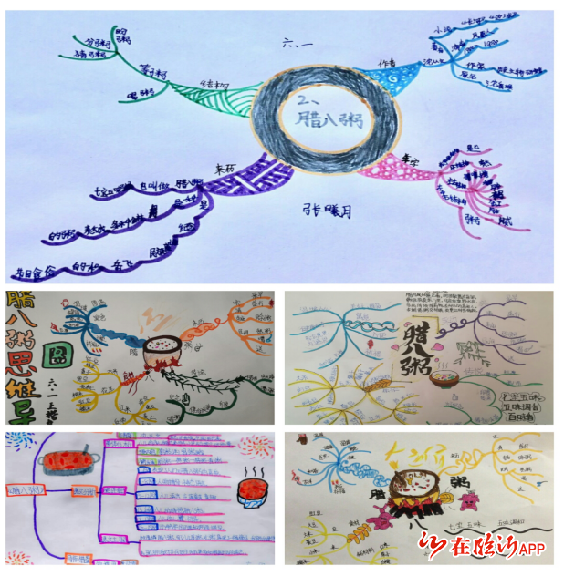 同学们用大大小小,形形色色的几组思维导图,就把《北京的春节《腊八