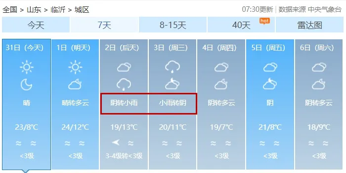 雨要来临沂天气大转折