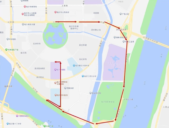 万人健步行路线图:2024年4月15日临沂市公安局交通警察支队请社会单位