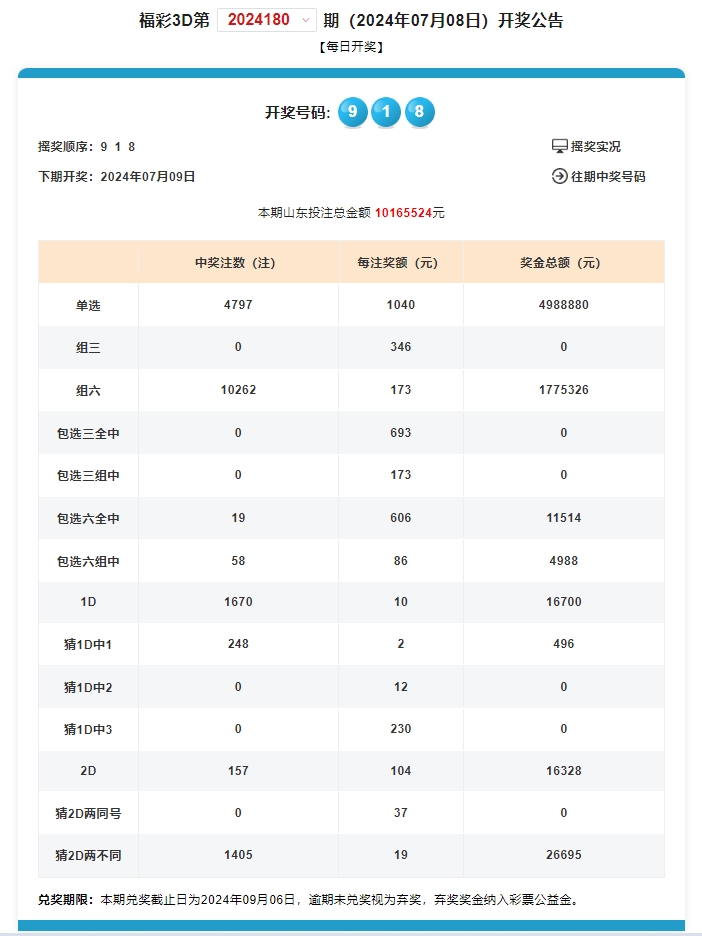 福彩3d开奖结果 查询图片